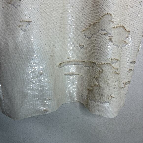 The Frankie Shop Riley Neutral Sequin Ivory Dress S - Picture 5 of 11